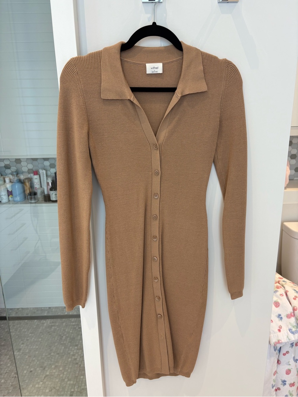 Aritzia Wilfred Cove Dress in Camel